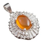 گردنبند عقیق سرخ یمنی نقره زنانه طرح سلینا