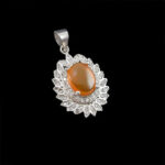 گردنبند عقیق سرخ یمنی نقره زنانه طرح سعاده