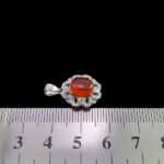 گردنبند عقیق سرخ یمنی نقره زنانه طرح شهپر - Image 3