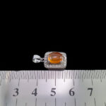 گردنبند عقیق سرخ یمنی نقره زنانه طرح مستطیلی شهد - Image 2