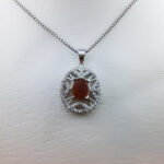 گردنبند عقیق سرخ یمنی نقره زنانه طرح شهزاد - Image 3