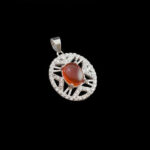 گردنبند عقیق سرخ یمنی نقره زنانه طرح شهزاد