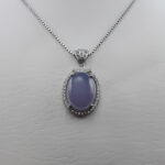 گردنبند عقیق کبود یمنی نقره زنانه طرح شیده - Image 3