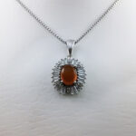 گردنبند عقیق سرخ یمنی نقره زنانه طرح شهگل - Image 3