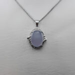 گردنبند عقیق کبود یمنی نقره زنانه طرح پانیا - Image 2