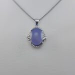 گردنبند عقیق کبود یمنی نقره زنانه طرح پانیا ۲ - Image 3