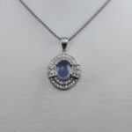 گردنبند عقیق کبود یمنی نقره زنانه طرح صاحبه - Image 3