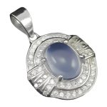 گردنبند عقیق کبود یمنی نقره زنانه طرح صاحبه