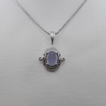 گردنبند عقیق کبود یمنی نقره زنانه طرح صائبه - Image 3