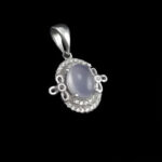 گردنبند عقیق کبود یمنی نقره زنانه طرح صائبه - Image 4