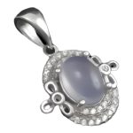 گردنبند عقیق کبود یمنی نقره زنانه طرح صائبه