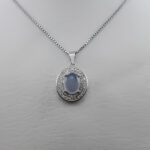 گردنبند عقیق کبود یمنی نقره زنانه طرح صائمه - Image 3