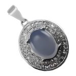 گردنبند عقیق کبود یمنی نقره زنانه طرح صائمه