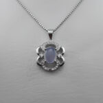 گردنبند عقیق کبود یمنی نقره زنانه طرح صباح - Image 3