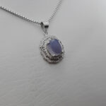 گردنبند عقیق کبود یمنی نقره زنانه طرح صبرا - Image 3