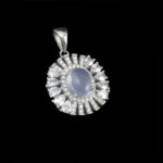 گردنبند عقیق کبود یمنی نقره زنانه طرح صبریه