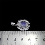 گردنبند عقیق کبود یمنی نقره زنانه طرح صبریه - Image 2