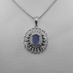 گردنبند عقیق کبود یمنی نقره زنانه طرح صبریه - Image 3