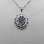 گردنبند عقیق کبود یمنی نقره زنانه طرح صبوره - Image 3