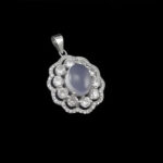 گردنبند عقیق کبود یمنی نقره زنانه طرح صبوره - Image 4