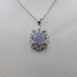 گردنبند عقیق کبود یمنی نقره زنانه طرح صبیحه - Image 3