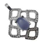 گردنبند عقیق کبود یمنی نقره زنانه طرح صداقت