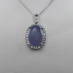 گردنبند عقیق کبود یمنی نقره زنانه طرح صدری - Image 3