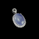 گردنبند عقیق کبود یمنی نقره زنانه طرح صدری