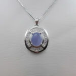 گردنبند عقیق کبود یمنی نقره زنانه طرح صفورا - Image 3