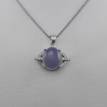 گردنبند عقیق کبود یمنی نقره زنانه طرح طراوت - Image 3