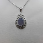 گردنبند عقیق کبود یمنی نقره زنانه طرح طلایه - Image 2