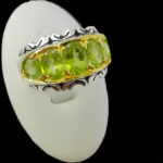 انگشتر زبرجد نقره مردانه فاخر دست ساز طرح کامبیز