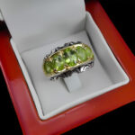 انگشتر زبرجد نقره مردانه فاخر دست ساز طرح کامبیز - Image 3