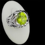 انگشتر زبرجد نقره مردانه دست ساز طرح کامشاد