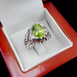 انگشتر زبرجد نقره مردانه دست ساز طرح کامشاد - Image 2