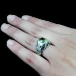 انگشتر زبرجد نقره مردانه دست ساز طرح کامشاد - Image 3