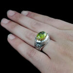 انگشتر زبرجد نقره مردانه فاخر دست ساز طرح مازیار - Image 3