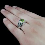 انگشتر زبرجد نقره مردانه دست ساز طرح رامیاد - Image 2