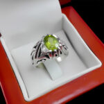 انگشتر زبرجد نقره مردانه دست ساز طرح رامیاد - Image 3