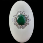 انگشتر زمرد الماس تراش نقره زنانه طرح ظریفه - Image 3