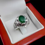 انگشتر زمرد هندی الماس تراش مردانه طرح رانین - Image 3