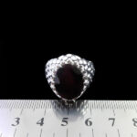 انگشتر گارنت الماس تراش نقره مردانه دست ساز فاخر طرح پولکی نوتریکا - Image 4