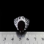 انگشتر گارنت الماس تراش نقره مردانه دست ساز فاخر طرح مهرجو - Image 3