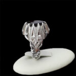 انگشتر گارنت الماس تراش نقره مردانه دست ساز فاخر طرح مهرجو - Image 5