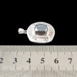 گردنبند حدید صینی زنانه نقره طرح بنفشه + حکاکی - Image 3