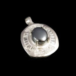 گردنبند حدید صینی زنانه نقره طرح بنفشه + حکاکی - Image 4