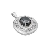 گردنبند حدید صینی زنانه نقره طرح بنفشه + حکاکی