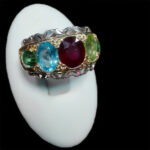 انگشتر نقره فاخر طرح طهماسب با چند سنگ معدنی اصل‌‌‌ - Image 4