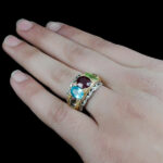 انگشتر نقره فاخر طرح طهماسب با چند سنگ معدنی اصل‌‌‌ - Image 6