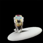 انگشتر نقره فاخر طرح طهماسب با چند سنگ معدنی اصل‌‌‌ - Image 3